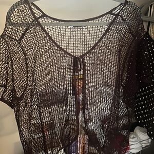 Penningtons Sheer Burgundy Swim Cover-Up